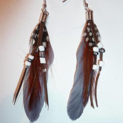 Boucles d'oreilles perles/gris