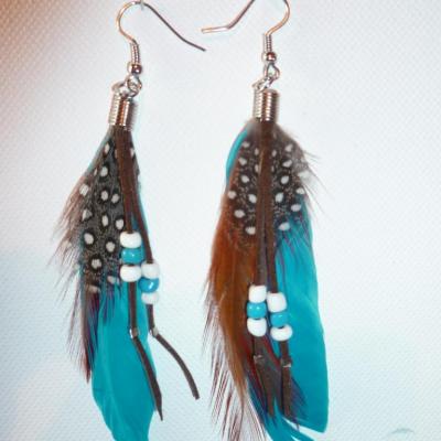 Boucles d'oreilles perles/turquoise