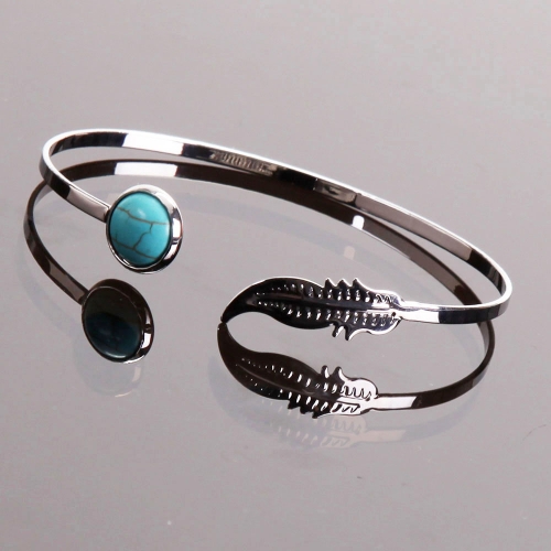 Bracelet plume turquoise