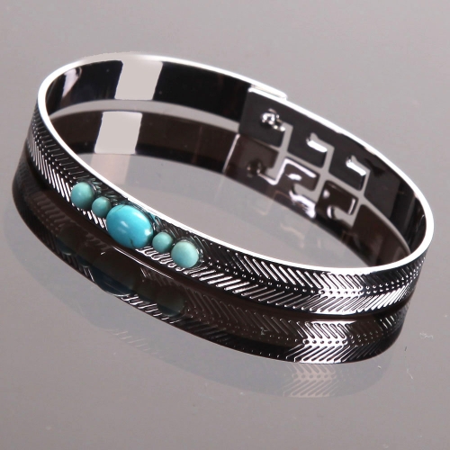 Bracelet turquoise rond