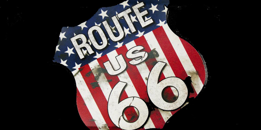 Drapeau route 66 plaque